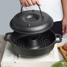 Cast Iron Casserole Round Roasting Pan with Lid Sweet Potato Roasting Grill Pot