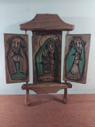 Vintage trifold wood - trifold,