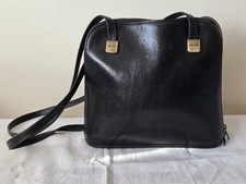 Texier Black Leather Shoulder Bag Made In France