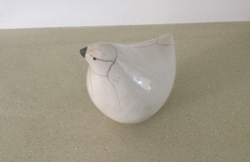 Raku love bird - in, white