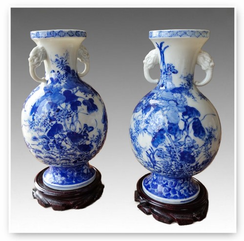 Pair antique japanese meiji - pair,