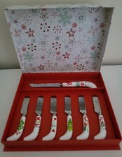 Portmeirion Christmas Wish Cheese Knife And Butter Spreaders Used