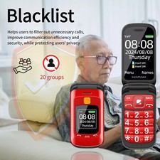 Senior Flip Dual Display Mobile Phone For Elderly Two SIM Card Large Button UK
