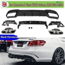For Mercedes W212 E63S Sport Style W/Exhaust Rear Lip Valance Diffuser 2013-2016