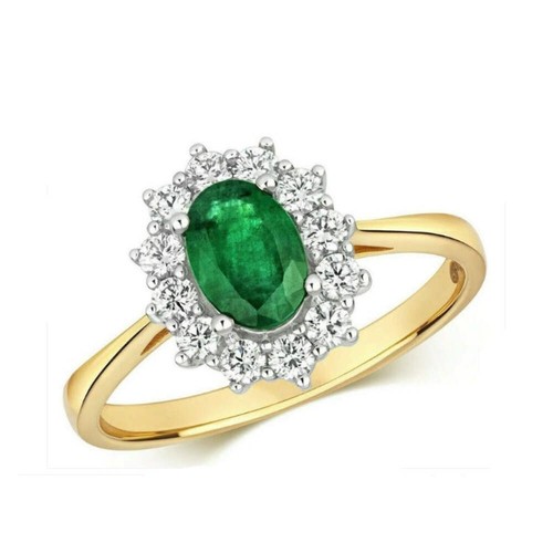Real emerald and diamond ring - real,