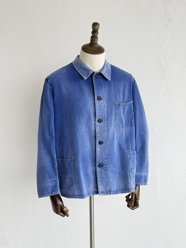 Faded blue herringbone french - blue,
