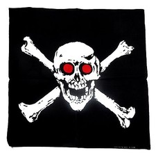 skull and crosbones printed head gear Pirate scarf, cravat  Bandana 56cm x 53cm