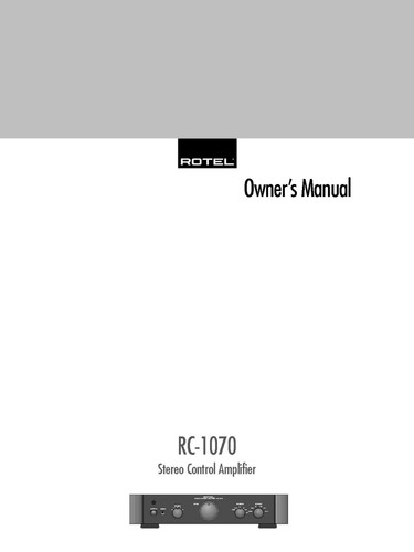 Rotel 1070 amplifier - amplifier, owners