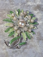 Vintage Faux Pearl & Enamel