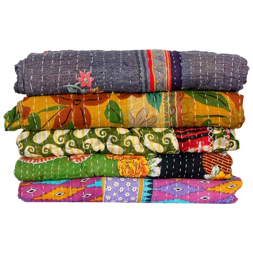 Indian vintage kantha quilt - indian,