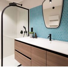 Teal Mosaic Hexagon Matt Tiles Sheet For Walls Splashback Floors Bathrooms
