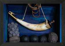 Powder horn grenades - horn,, framed