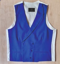Retro Vintage Blue double-breasted waistcoat Nr FLAWLESS CONDITION