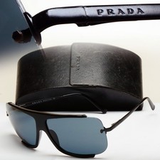Prada Sunglasses 2005 Vintage Black Semi Rimless PR01GS SPR 01G 1AB-1A1 111025