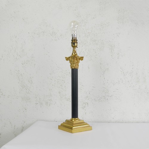 Brass corinthian column table - brass,