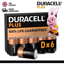 6 X Duracell D Plus Power LR20 MN1300 Alkaline Batteries Duralock Longest Expiry