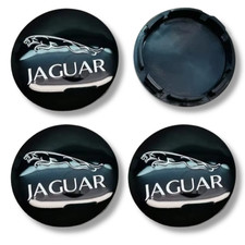 For Jaguar Alloy Wheel Centre Cap Hub x4 56mm Many Models New Style Logo Black
