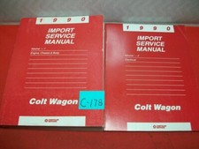 1990 FACTORY ISSUED CHRYSLER PLYMOUTH DODGE COLT WAGON IMPORT SERVICE MANUAL SET