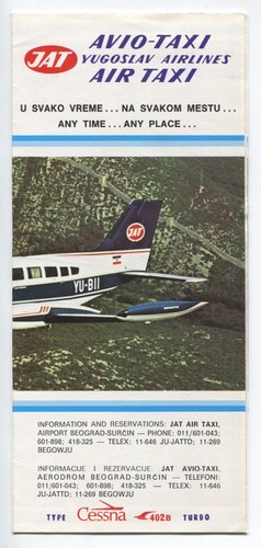 Jat yugoslav airines air taxi - jat,