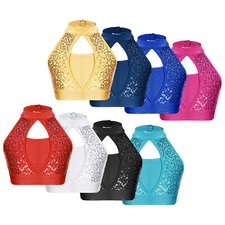 UK Kids Girls Vests Lyrical Vest Sport Crop Top Jazz Tank Tops Latin Tee Hip Hop