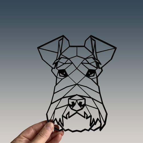Geometric schnauzer dog head - geometric,