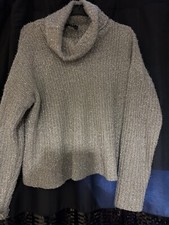 Lipsy Silver Sparkle Cowl Neck Jumper Size 8