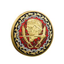 Challenge Coin Pirate Skeleton Skull Crossbones Ship Commemorative Coin Gold