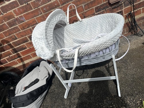 Moses basket grey wicker - basket, with