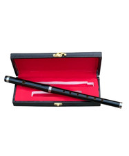 Black Two Parts Irish Flute Packed In Wooden Standard Size Carry Case
