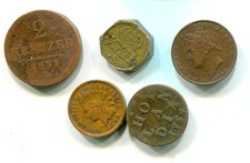 5 base coins n02 james coin weight headside mostly erased