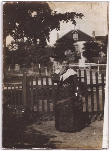 Antique glass plate photo - glass,