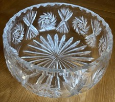 Stunning Lead Crystal Fruit Bowl Approx. 20cm. Hand Decorated. Lovely Condition
