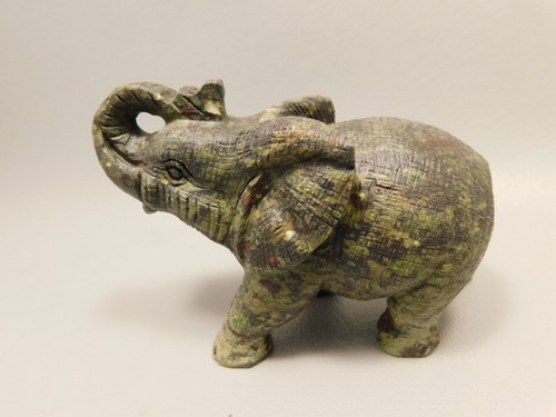 Elephant figurine epidote - epidote, 4
