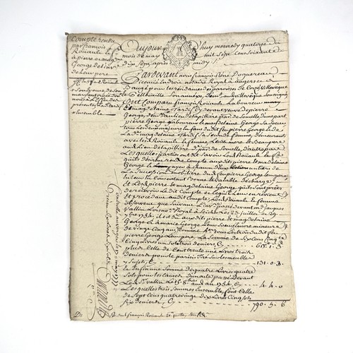 1777 antique french - 1777, document