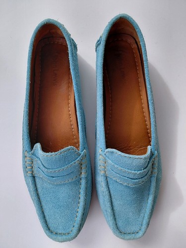 Aqua suede loafers john - loafers,