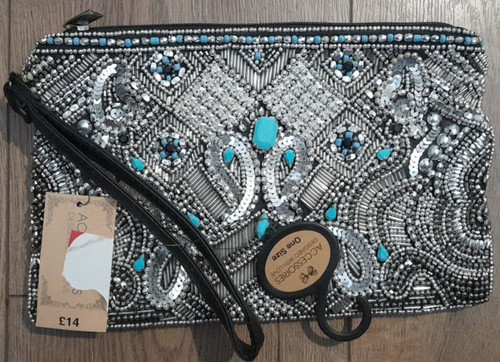Matalan beaded clutch bag - matalan,