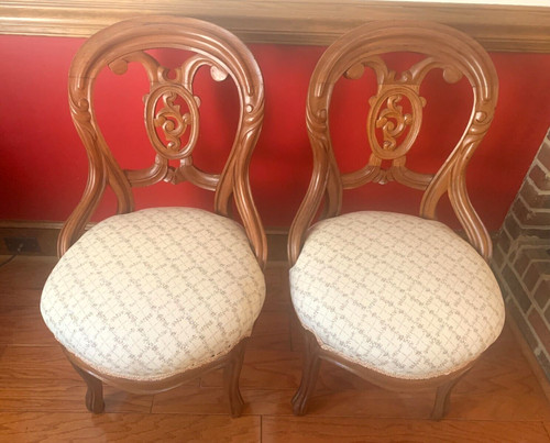 Pair antique walnut victorian - pair,