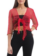 New Womens Tie Up Open Front