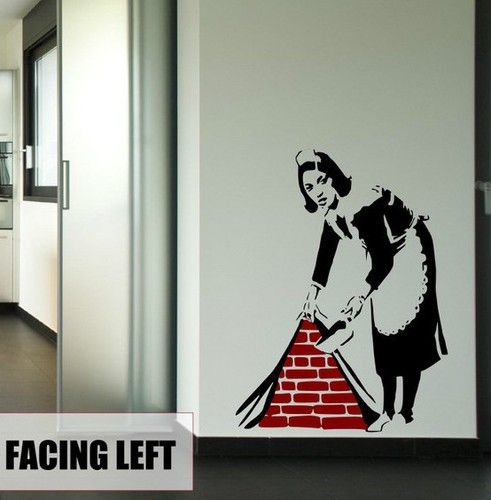 Banksy graffiti maid london - maid,