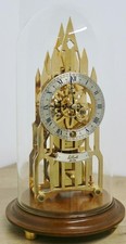 Antique English Elliott 8 Day Single Fusee Skeleton Table Clock Under Glass Dome