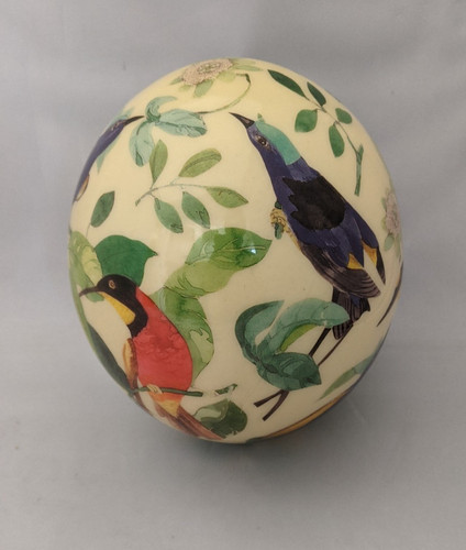 Ostrich egg hand painted julie - hand,