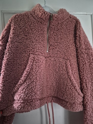 Topshop pink sherpa zip - 1/4,