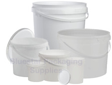 Plastic Buckets Tubs Containers with Tamper Evident Lids 0.5L 1L 3L 5L 10L 25L