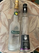 Empty Pallini Limoncello Bottle 50cl + Cartron Crème De Mure 50cl Empty Bottle