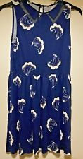 Oasis Blue Swallow Print Dress M