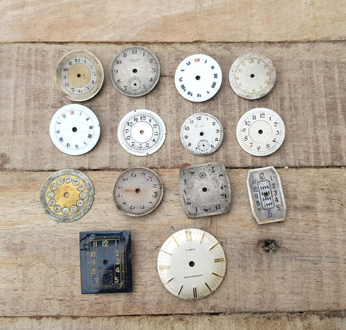 Joblot old watch dials - old,