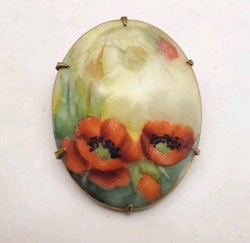 Antique hand painted poppies - hand,