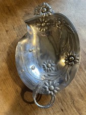 WMF Art Nouveau Floral Footed Bowl Salver 1885 Jugendstil Silver Plate Gilded