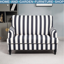 Single Sofa Turned Legs with Upholstered Snuggle Chair & Bedroom Black Striped