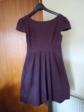 Ladys Dress Size12+ Red Polka Dots/Grey Knee Length for 165cm Height Short Sleev